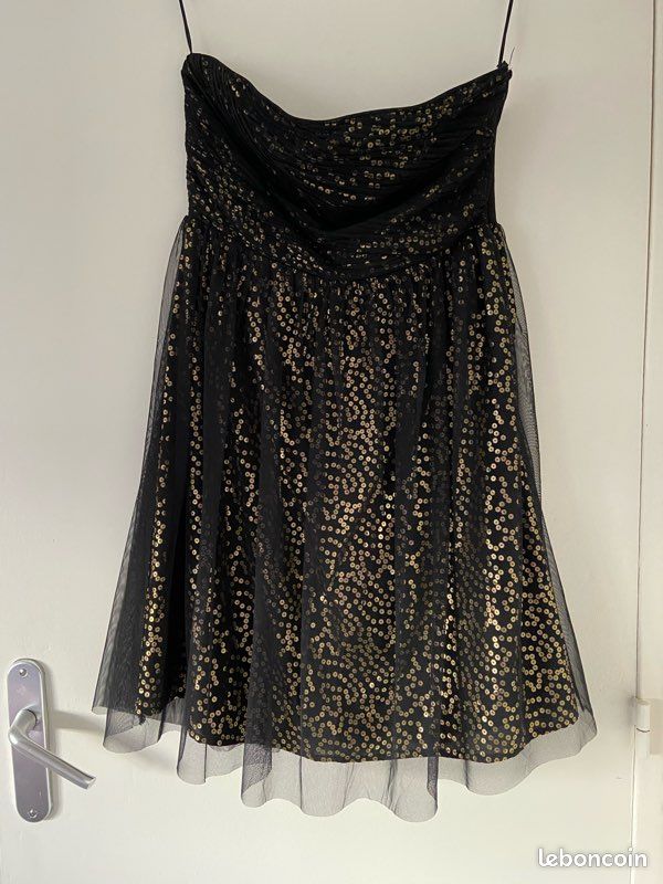 2+1 gratuit⭐️ NEUVE robe bustier de soirée noir avec effet