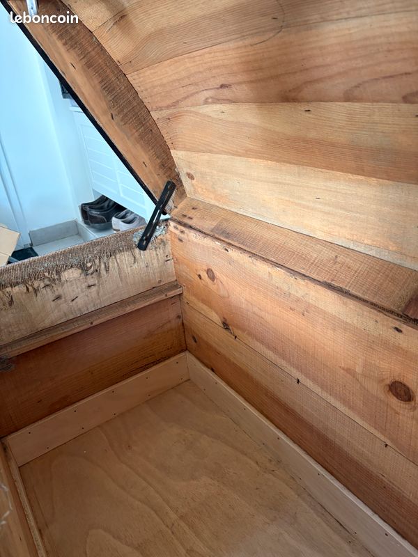 Grande Malle en bois industrielle (image 6)