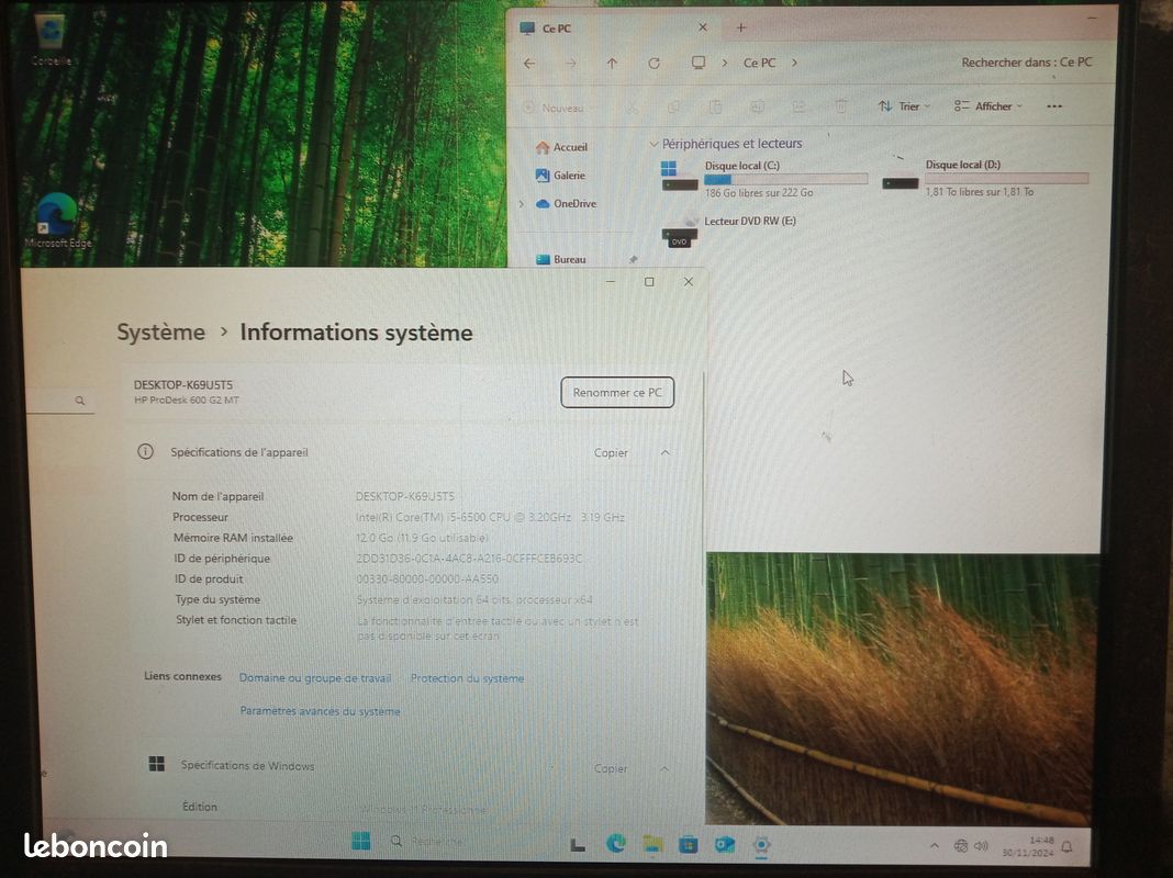 Unité Centrale Hp Ordinateur de bureau - ProDesk 400 G2 MT - 8Go