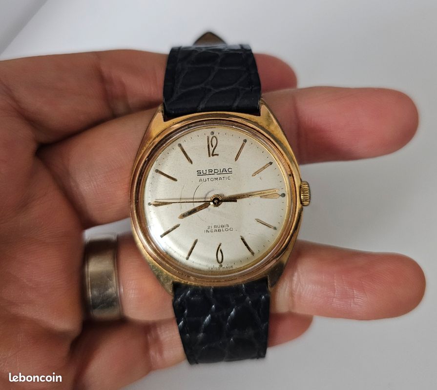 Montre vintage automatique suisse de marque SURDIAC, 36mm (image 11)