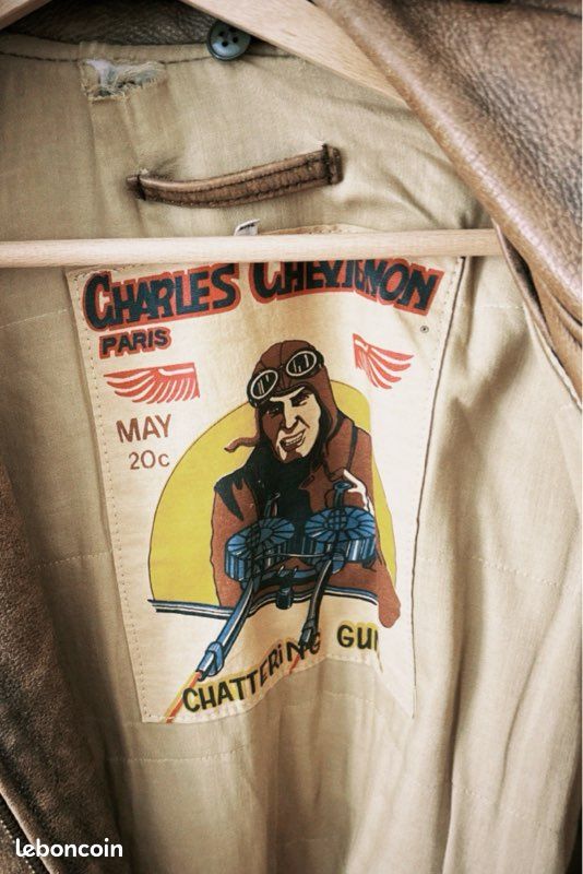 Veste Cuir Et Fourrure Vintage Charles Chevignon Taille M - Parka Hiver Femme