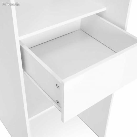 Dressing Extensible 120 à 170 cm – Double Penderie & 4 Étagères – Armoire Ouverte avec Rideau Gris – Coloris Blanc Moderne – Hauteur 180 cm (image 4)