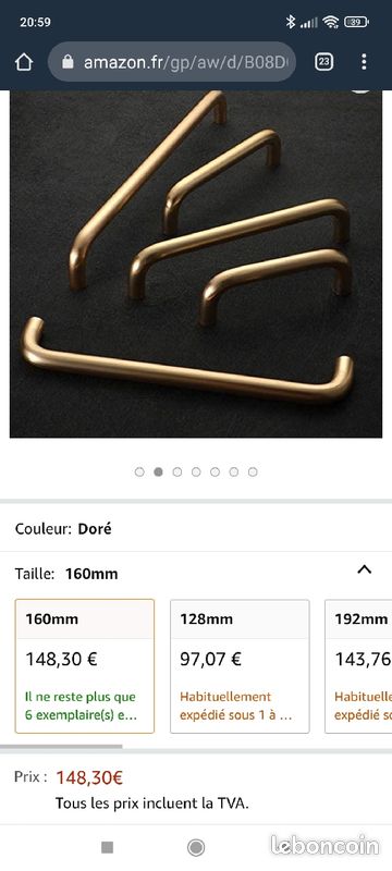 Lot de 10 poignées doré (image 4)