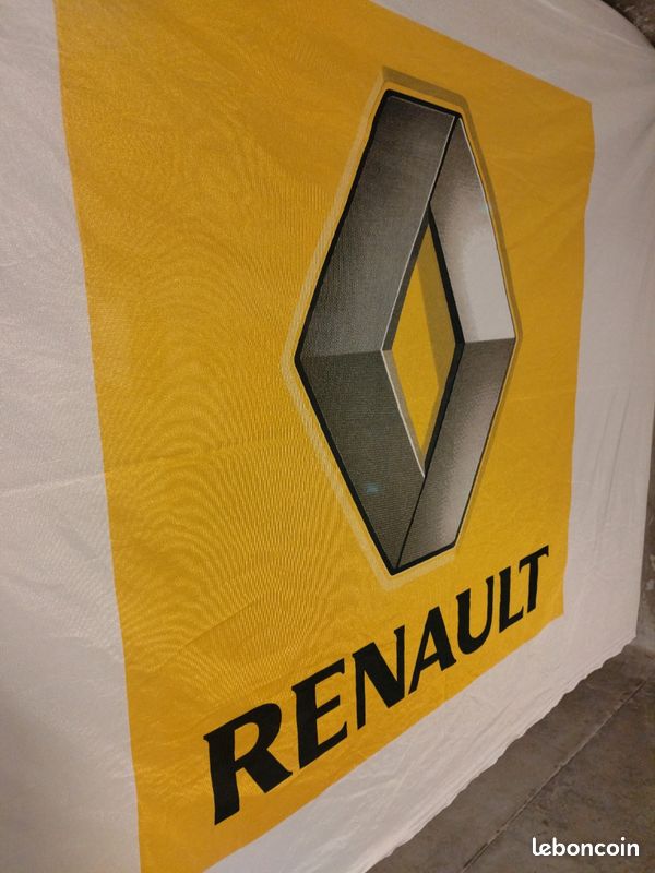Drapeau Publicitaire Renault 90x150 Cm – Tissu, Noir, Pour Intérieur/extérieur, Neuf