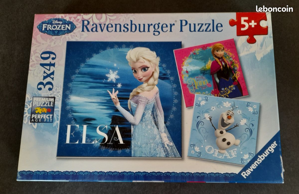 Puzzle Ravensburger _ La reine des neiges _ Elsa, Anna et Olaf _ 3 puzzles complet de 49 pièces (image 1)