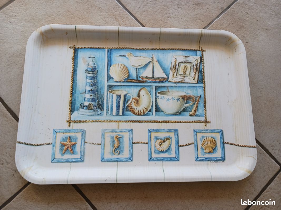 Plateau imprimé 46 x 30 cm (micros taches mineures) (image 1)