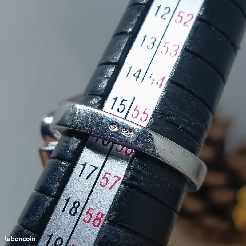 Bague en argent 925 rhodié avec zirconium (image 9)