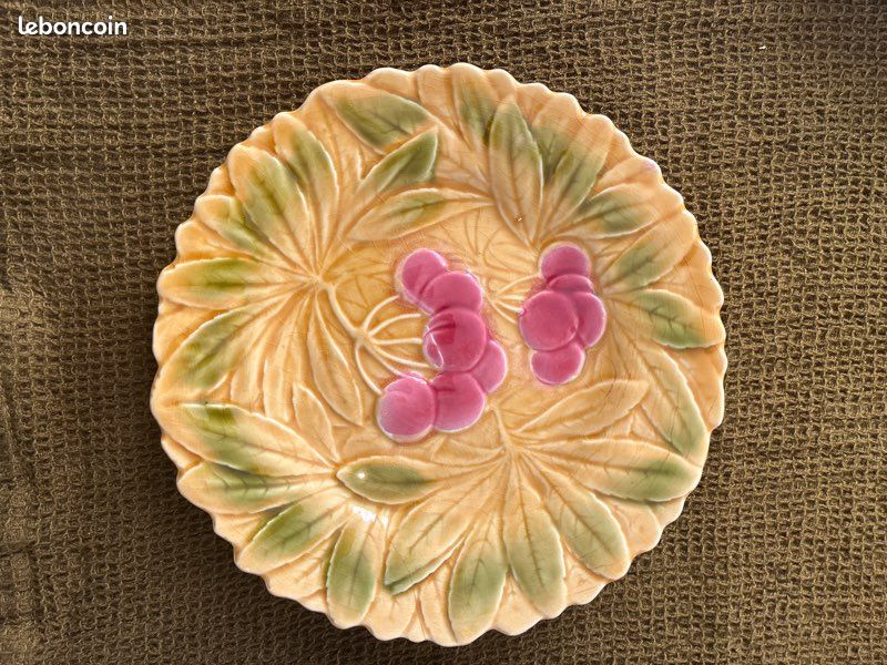 2 assiettes à dessert « fruits » Sarreguemines (image 1)