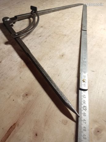 Ancien Compas D'épaisseur Peugeot Frères – Acier Deux Réglages – Outillage Vintage