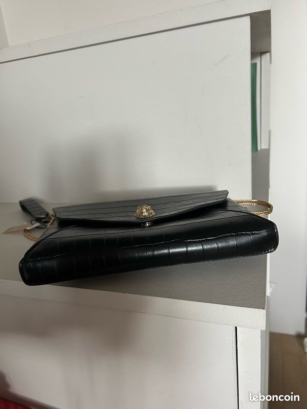 Sac à Main Parfois Noir Imitation Croco - Petit Format Bandoulière - Occasion