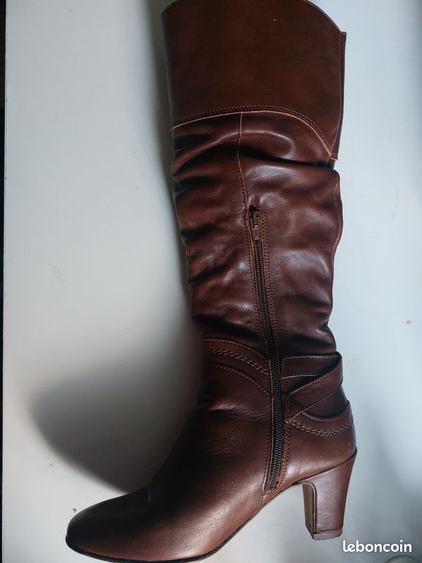 Bottes plissées André taille 36 - cuir (image 2)