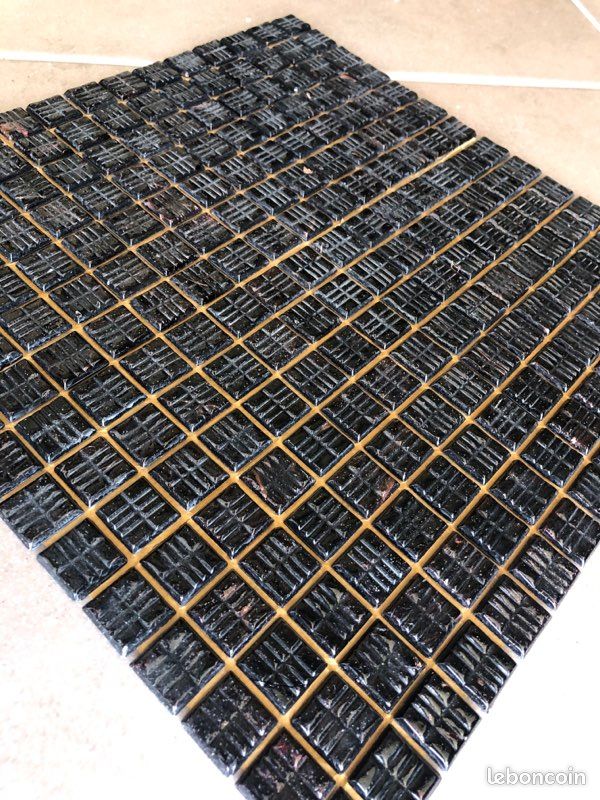 Carreaux émaux de verre piscine noir irisé (image 4)