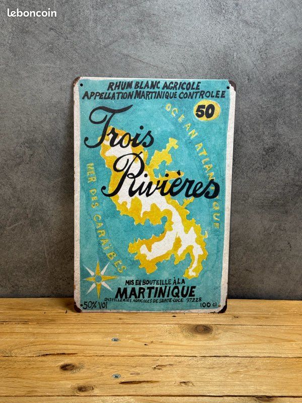 Plaque métal Rhum Trois rivières (image 1)