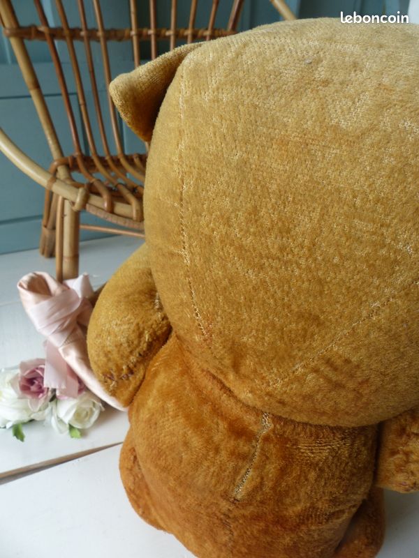Ours En Peluche Ancien, Jouet De Collection, Vers 1940, Non Signé