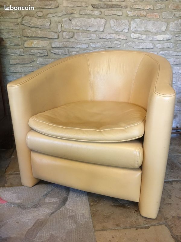 2 fauteuils cuir crapaud (image 1)