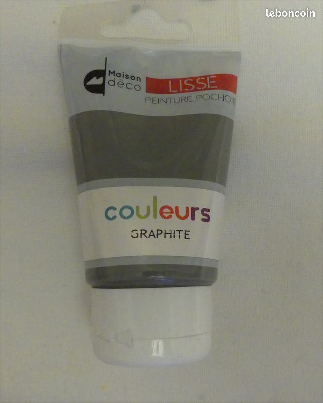 Peinture à pochoirs gris satin "Maison déco" 60 ml (image 1)
