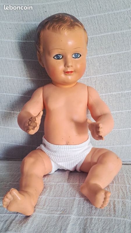 POUPON PETITCOLLIN 3 France PCP 45 Yeux Verre Bleu Fixes jus GRENIER JOUET D