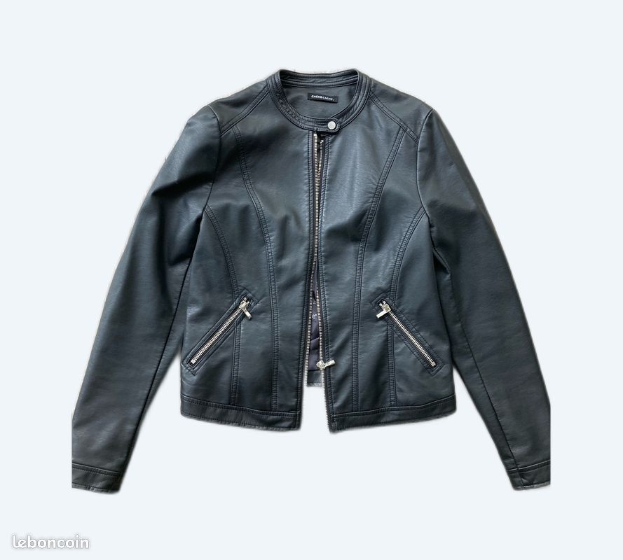 Blouson femme/ado simili cuir taille XS/34 Vêtements