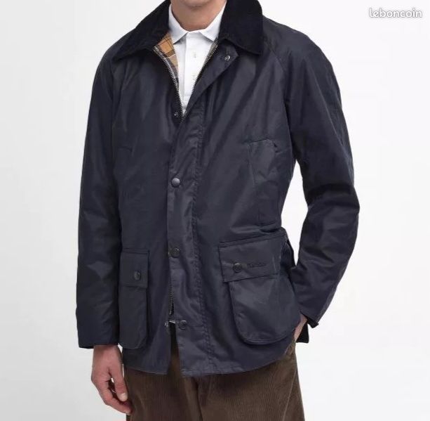 Veste Barbour Ashby Wax – Taille L – Bleu marine – Neuve sans