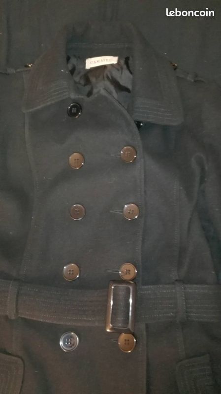 Manteau mi-long noir (image 2)
