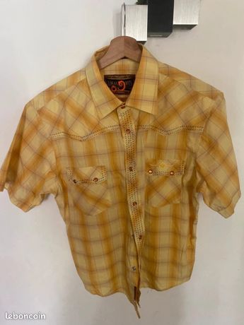 Chemise Western Vintage Femme - Roper Taille L - Gris Daim, Franges Et Broderie Classique