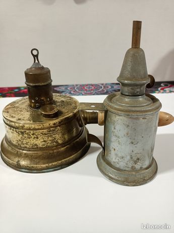 Réchaud ancien à alcool pigeon n° 2 EN LAITON, fond acier, vintage