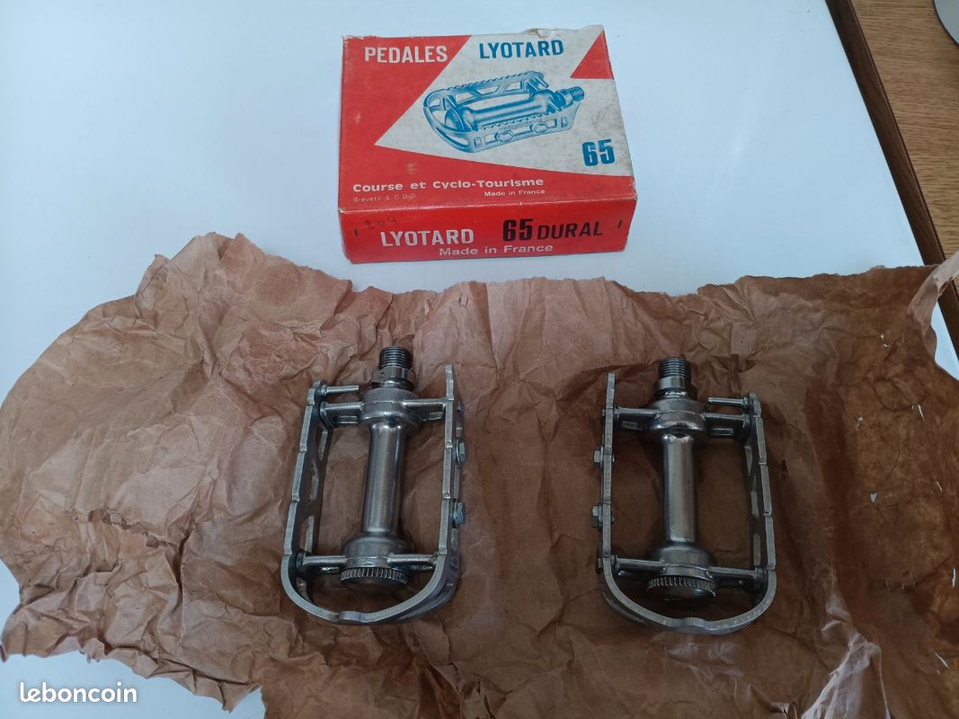 Pédales Vélo Vintage Lyotard 14/125 - Pour Pièces (État 6/10, Traces Stockage)