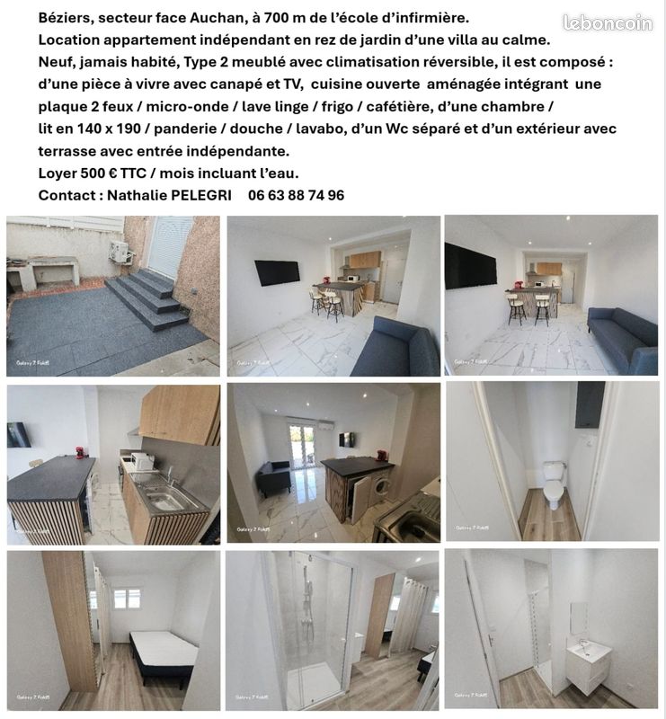 Appartement 2 pièces 26 m² · à Béziers · 26 m² · 500 €
