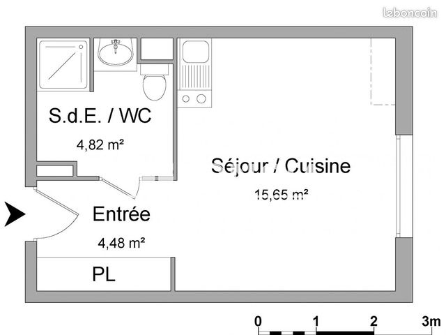 Appartement 1 pièce 24 m² · à Schiltigheim · 24 m² · 410 €