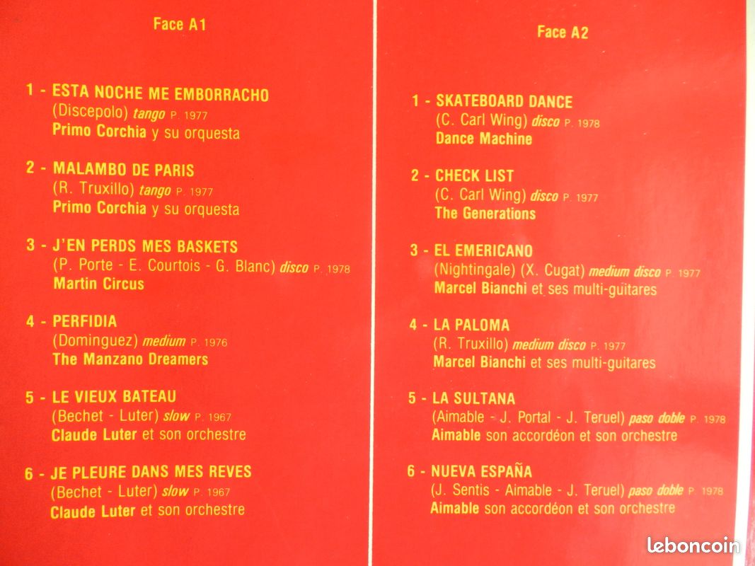 33 tours Du tango au disco, double album (image 3)