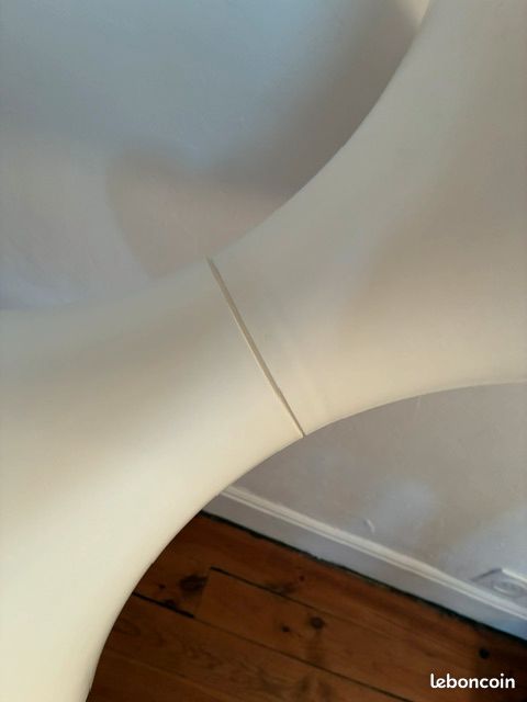 Vintage tabouret tam tam années 70 blanc (image 3)