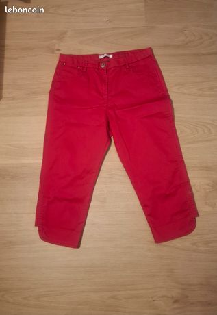 Pantalon/pantacourt CHRISTINE LAURE Taille 42/XL Beige - Occasion Bon état, Coupe Décontractée