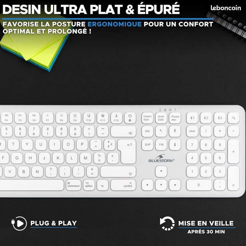 MoKo Clavier Numérique Bluetooth 2,4 GHz - Pavé Numérique Sans Fil 35 Touches Rechargeable USB-C Gris Foncé