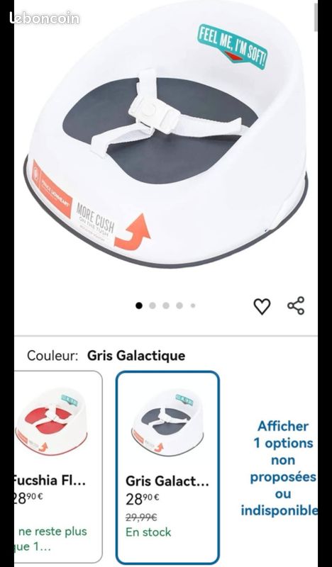 Siège de chaise
Marque : prince lionheart
État : bon
Prix d'achat : 30
Prix revente : 3 (image 2)