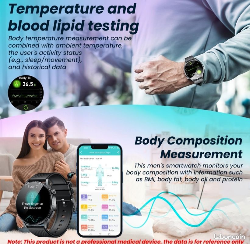 Montre Connectée Homme ECG Smartwatch: Montre Intelligente Homme
