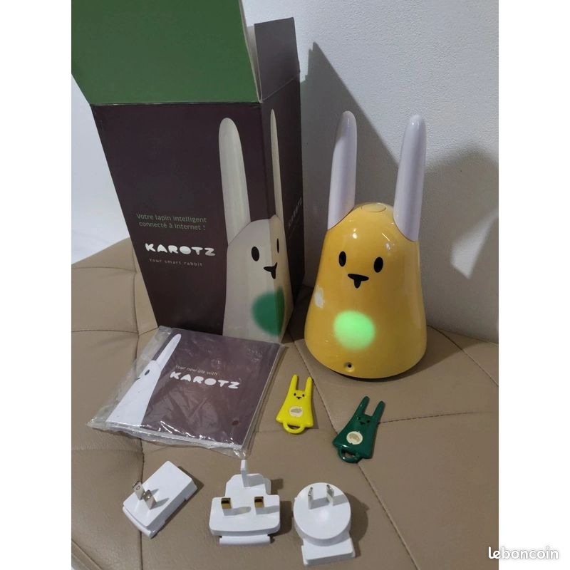Karotz lapin wifi + 2 flatnanoz avec boîte d'origine (version 3 du nabaztag) (image 1)