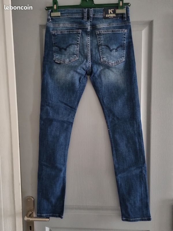 Jean Slim Kaporal Bleu - Taille 24 / 12-14 Ans, Occasion Très Bon État