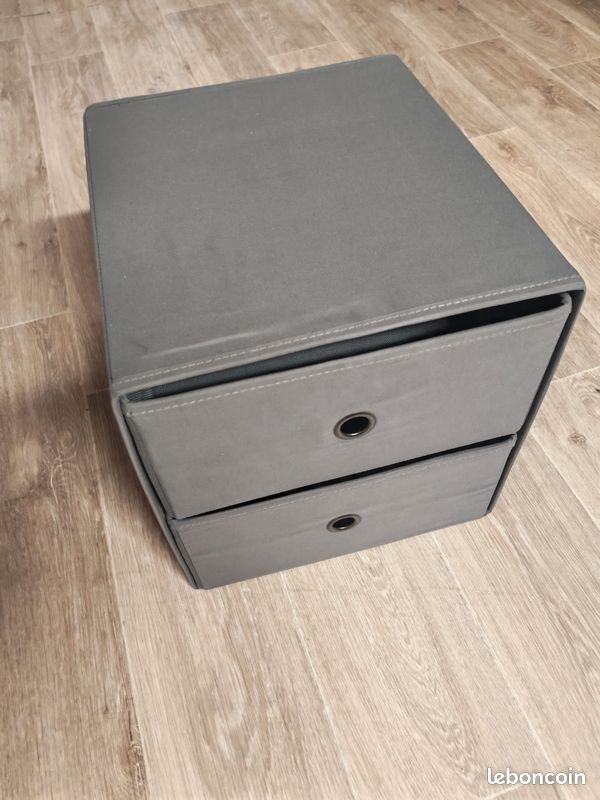 Lot de 4 blocs 2 tiroirs gris (IKEA BLÄDDRA 104.170.55) - Rangement pour meuble KALLAX