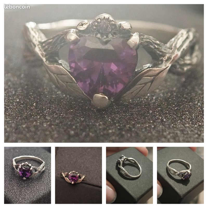 Bague/alliance/fiançailles en argent sterling gothique avec