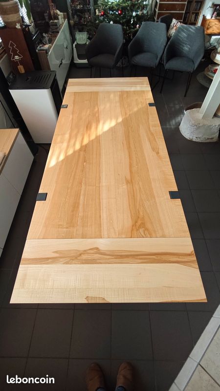 Table de séjour pour salle à manger en Frêne massif - Bois et Métal (image 9)