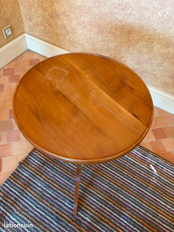 Guéridon rond en bois – petite table d’appoint (image 2)