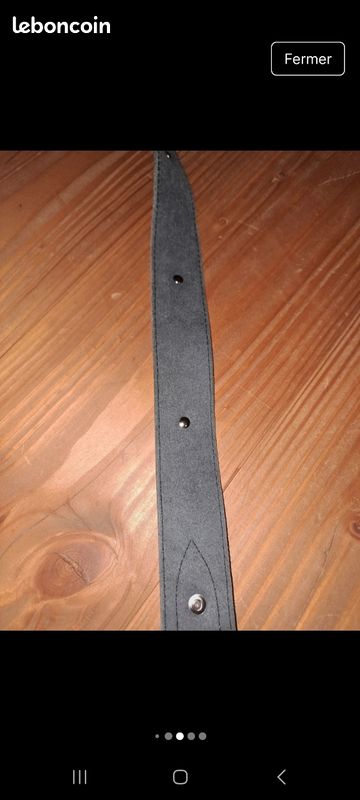 Ceinture cuir noir métal argenté Johnny Hallyday Westerne Passion (image 2)