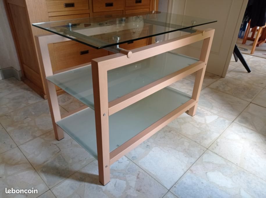 Meuble HiFi TV bois et verre (image 3)
