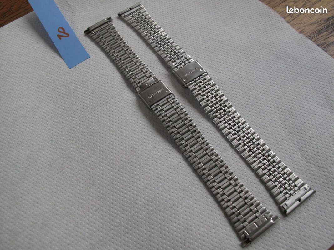 Lot de bracelets de montre en métal, vintage, 70's, 80's (image 7)
