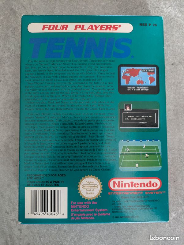 Four Player's Tennis - Nintendo Nes - Complet (image 4)