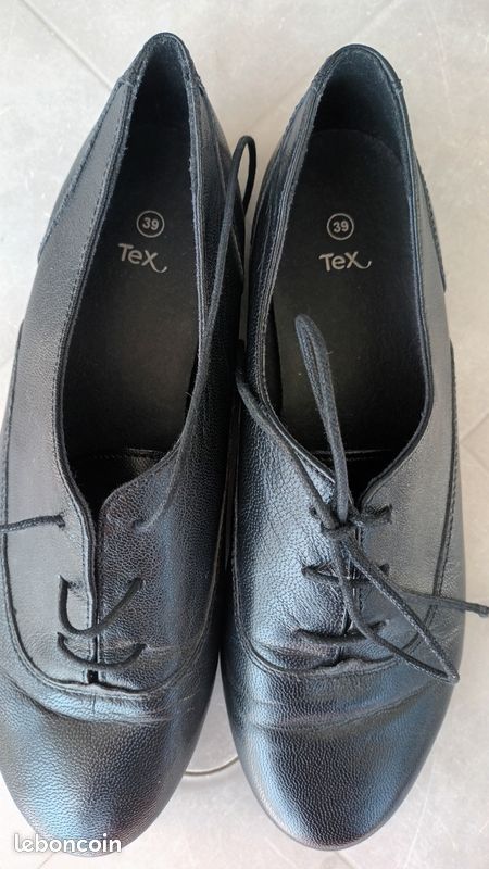 Chaussures cuir noires 39 (image 2)