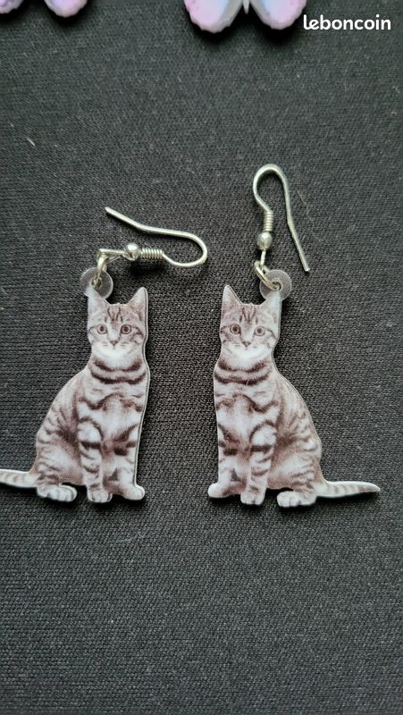 Boucles d'oreilles plastique chat / licorne (image 7)