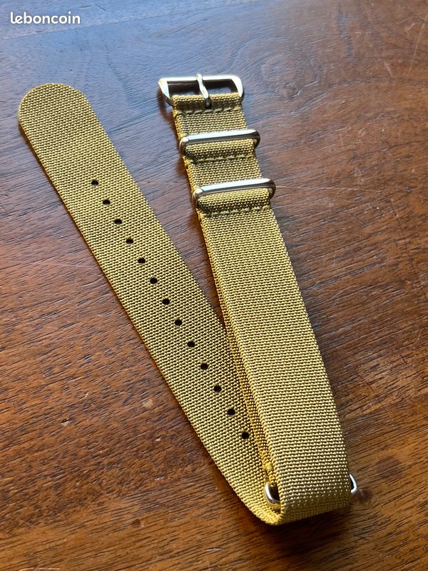 Bracelet de montre NATO en nylon tissé kaki 22mm neuf (image 3)