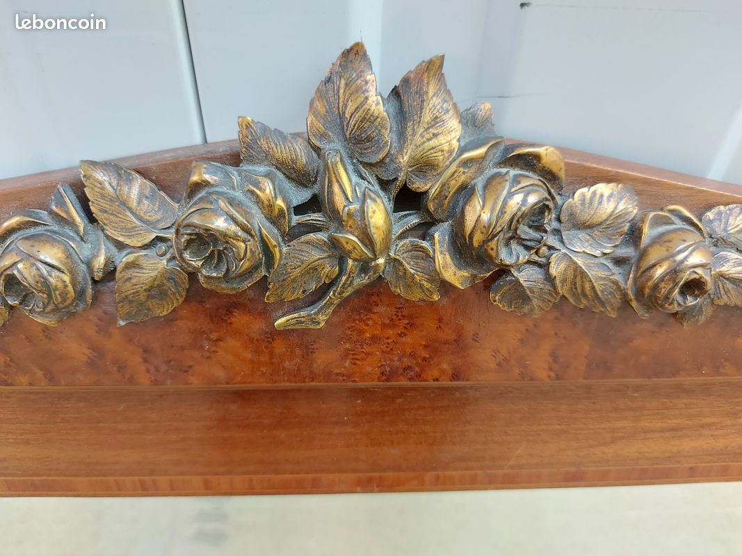 Miroir ancien style Louis-Philippe - Années 30 – Bois massif – Décor métal patiné (image 3)
