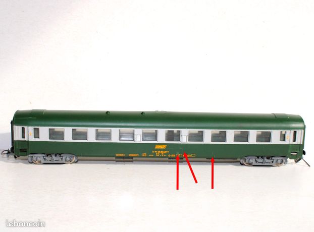 Wagon SNCF 2ème Classe Bmyf HO Jouef 435 – Échelle HO – Bon état Vintage – Fabriqué En France